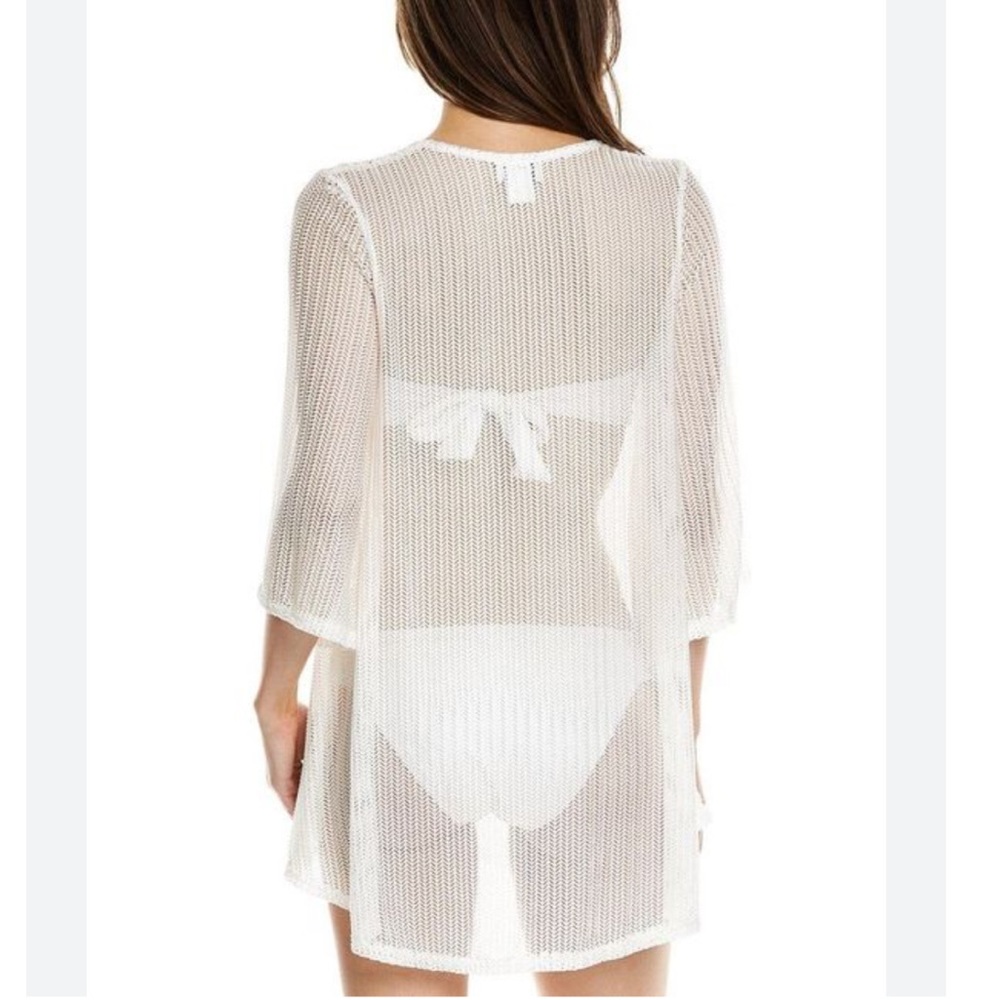 Jordan Taylor white mesh top swimsuit cover up tunic